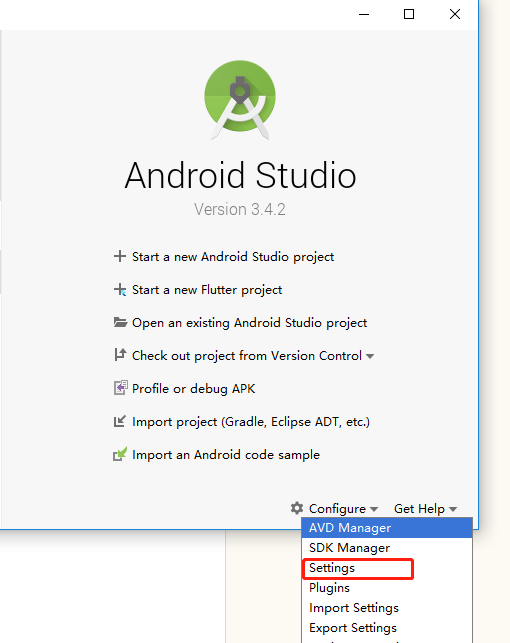 进入Android Studio 设置界面