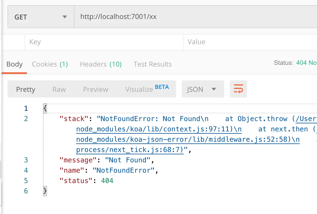 使用中间后的404处理