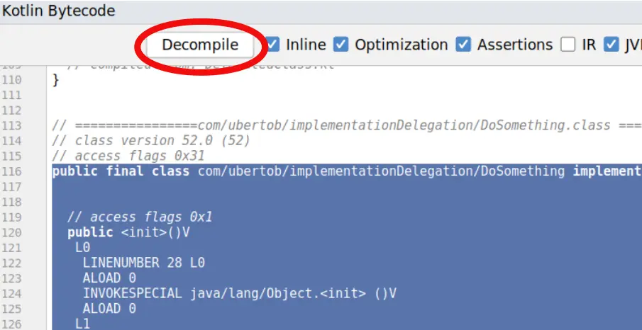 点击Decompile去看Java代码