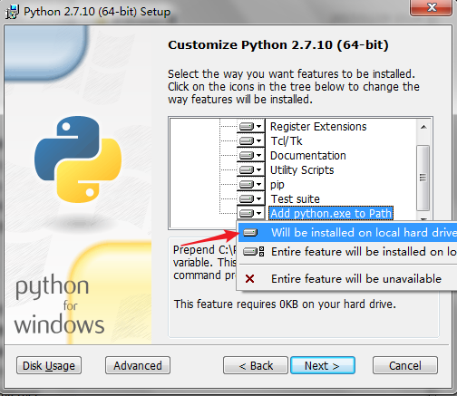 Add Python to path