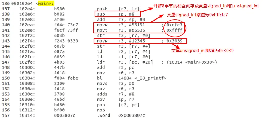 main函数的汇编代码