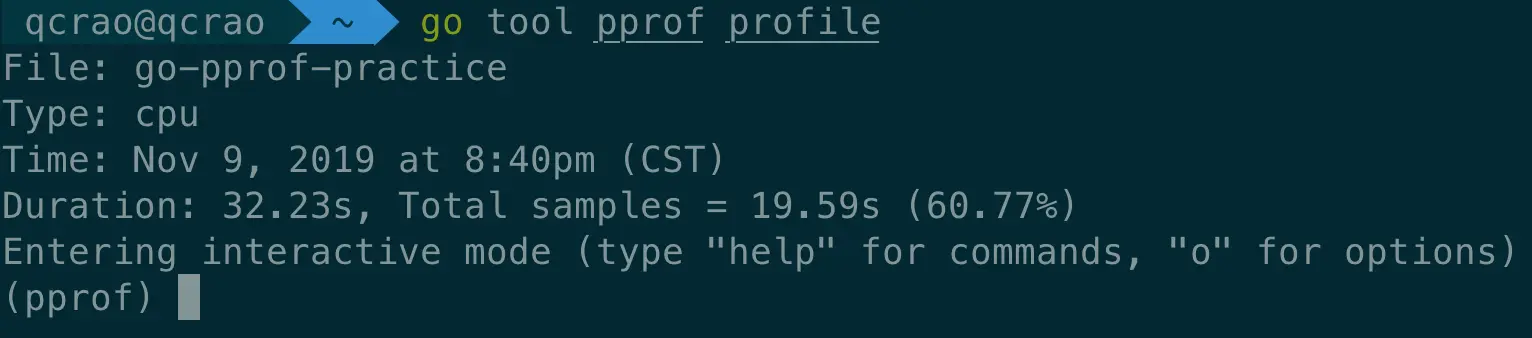 pprof profile