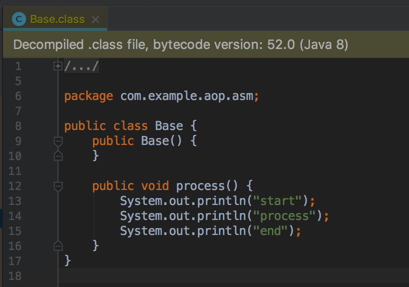 字节码增强后的Base类