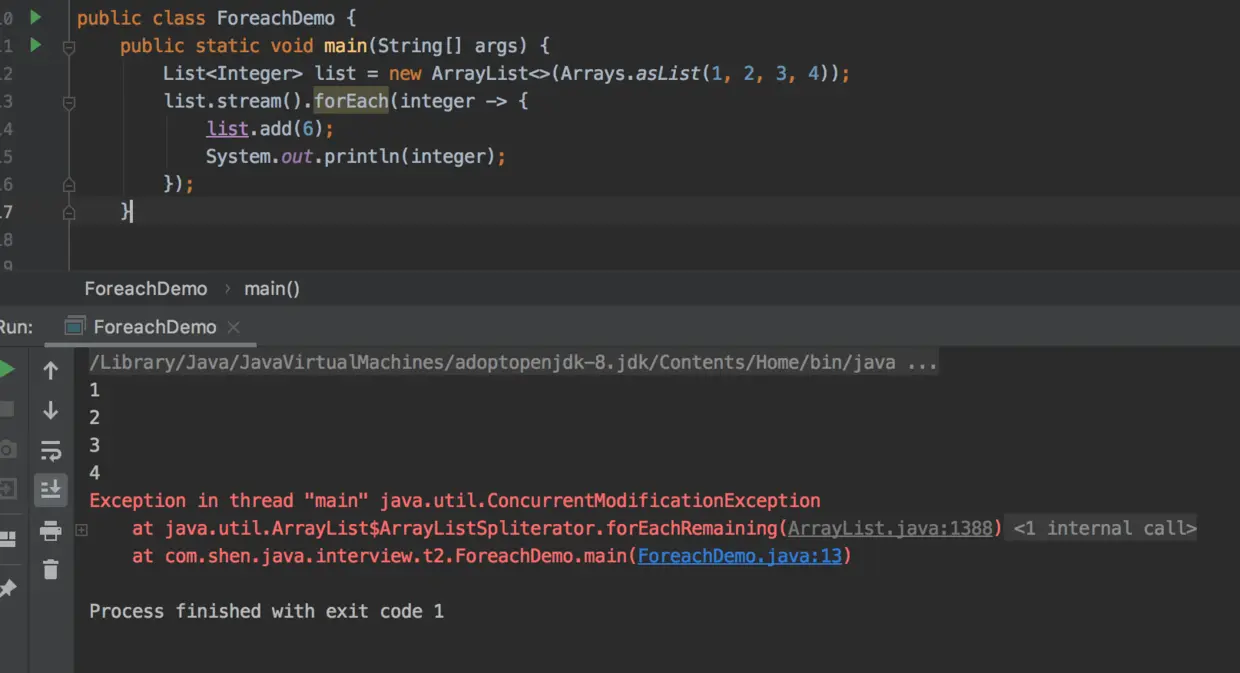 foreach是快速失败吗