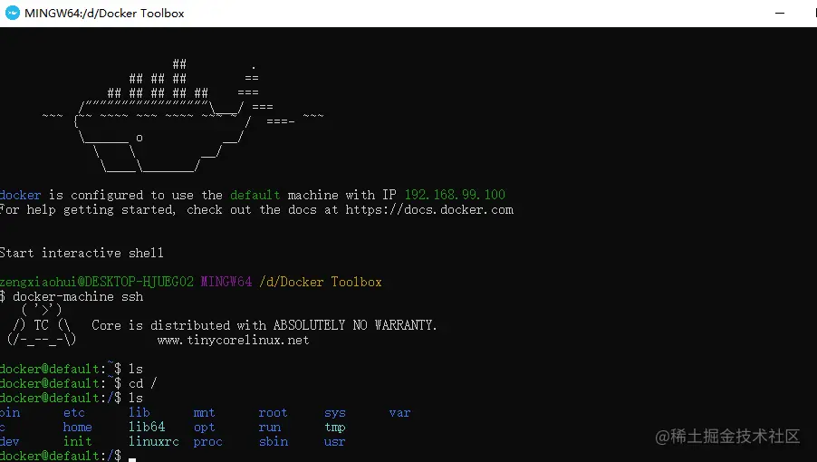 Docker Quickstart Terminal 启动方式