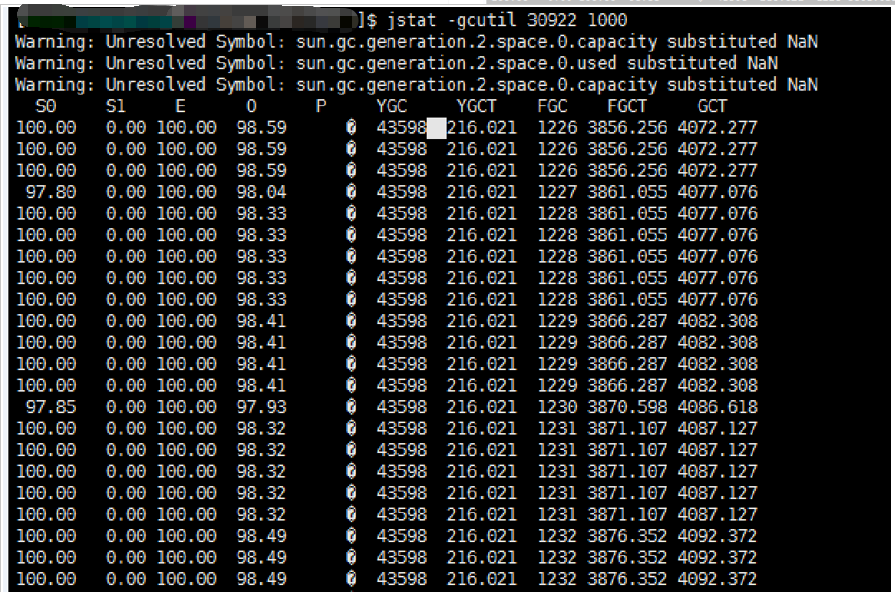 jvm进程30922的内存情况