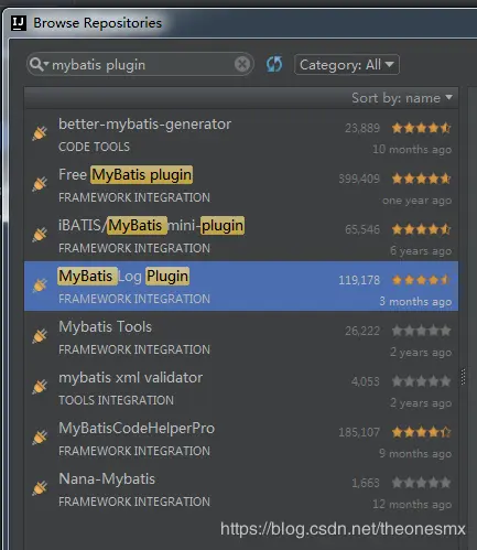 IDEA 中搜索Mybatis log Plugin