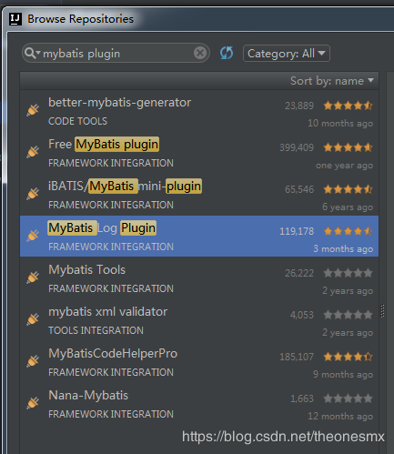 IDEA 中搜索Mybatis log Plugin