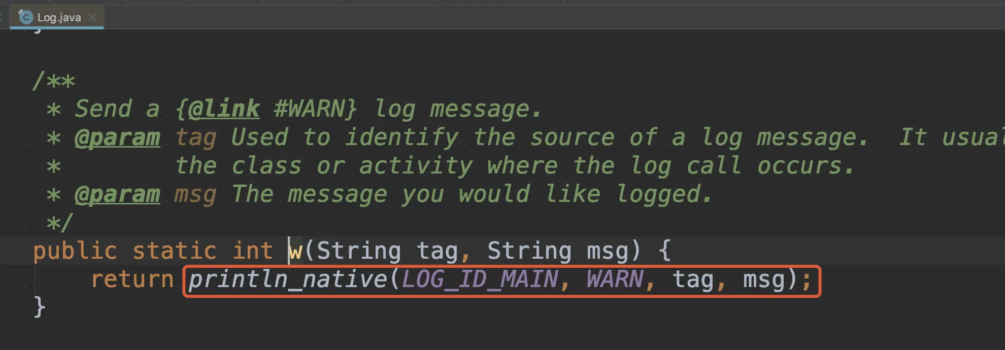 log println_native