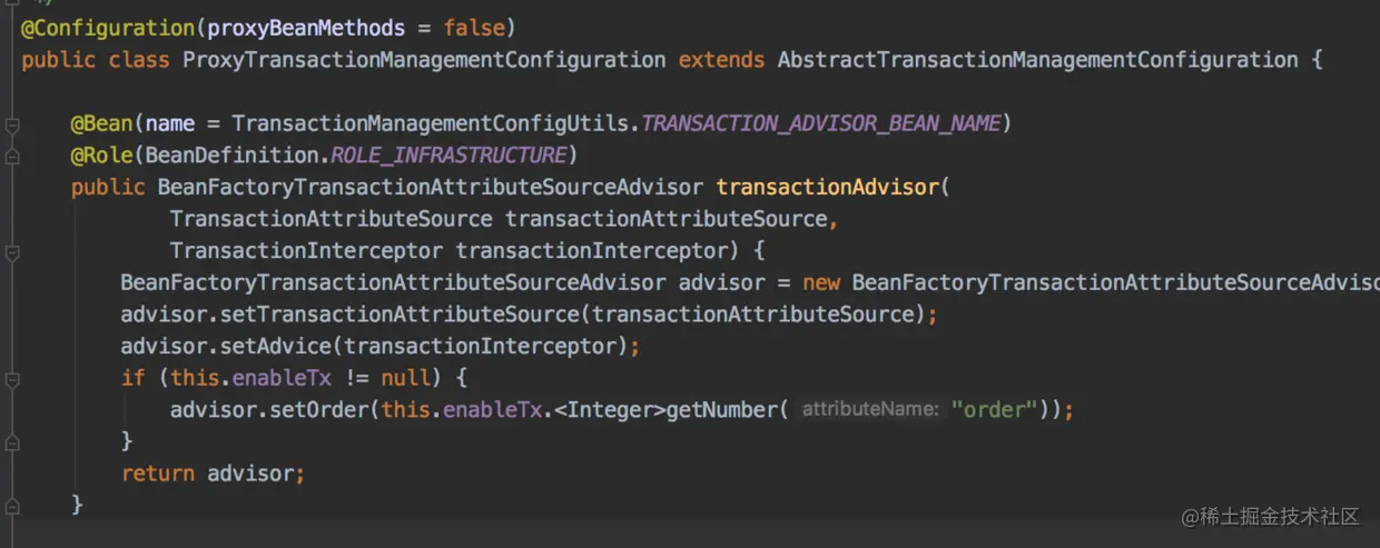 ProxyTransactionManagementConfiguration#transactionAdvisor