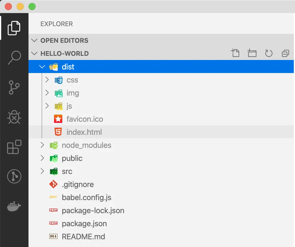 前端工程打包输出文件