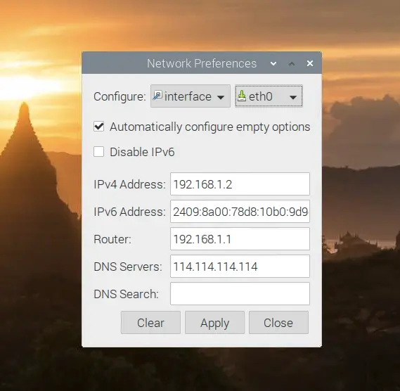 树莓派网络设置