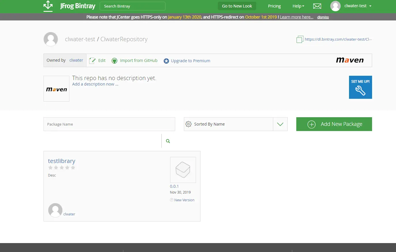 上传到Bintray成功