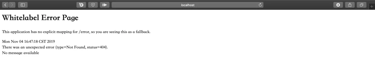 没有配置路径映射所以访问到Error页面