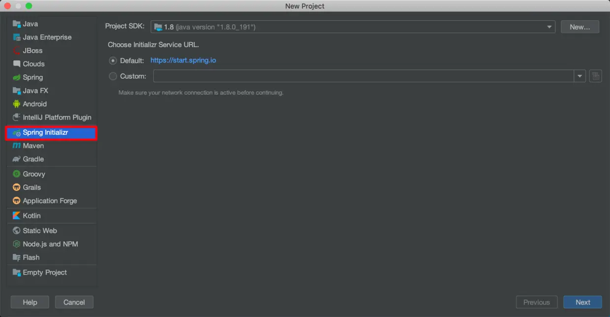 选择Spring Initializr