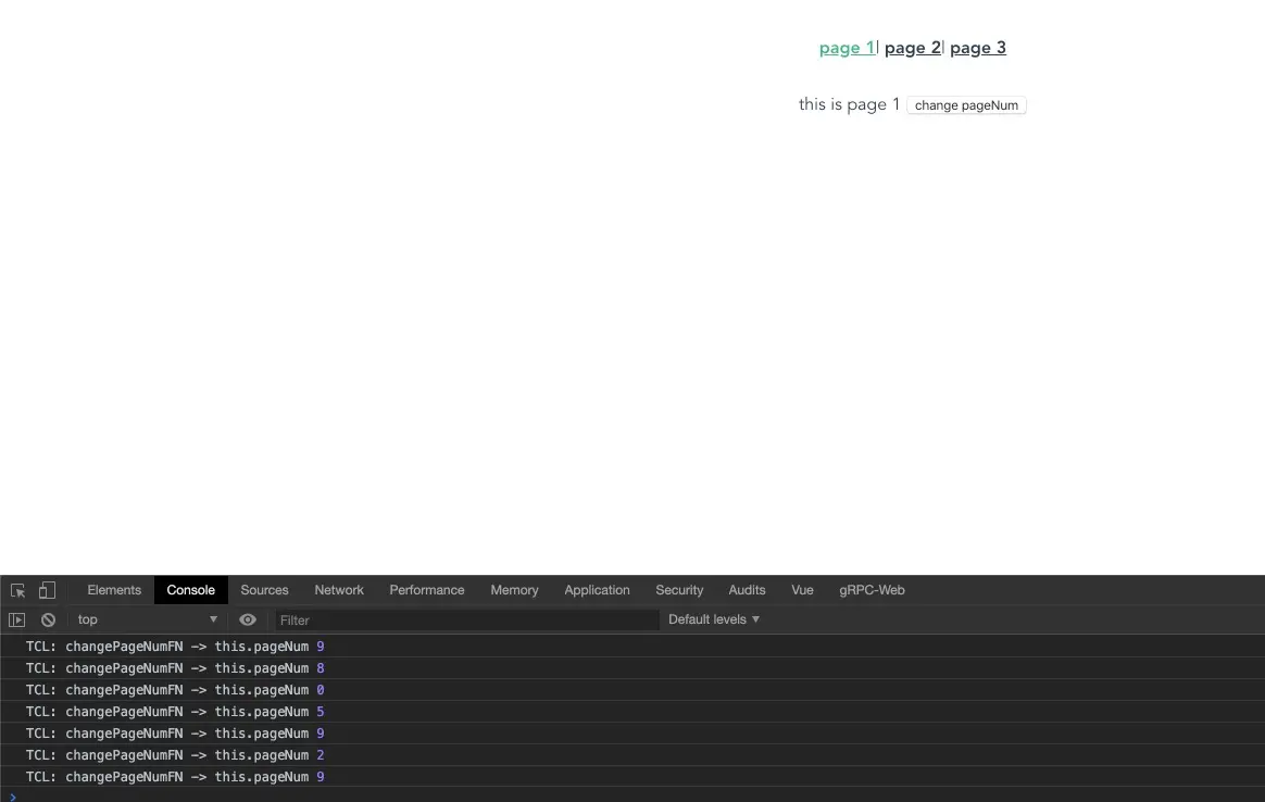 click change pageNum button console 输出