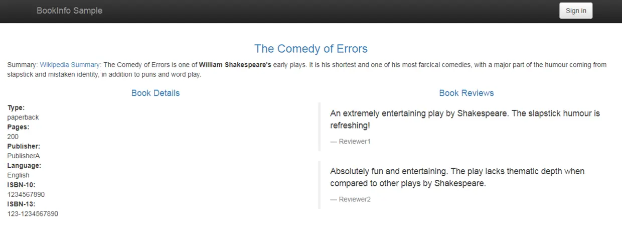 bookinfo v1