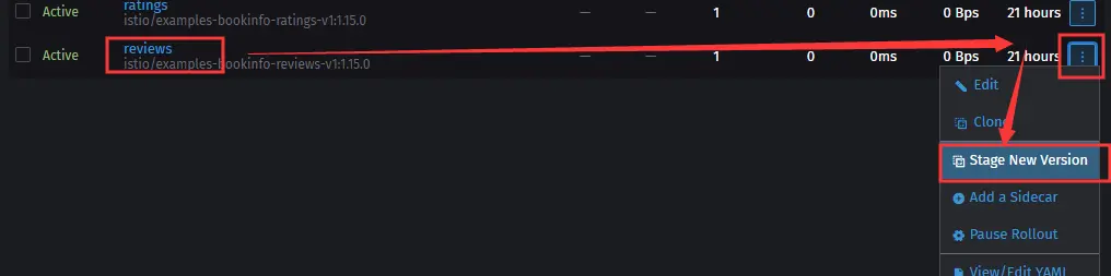 点击Stage New Version