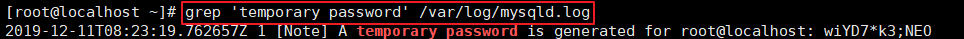 grep temporary password