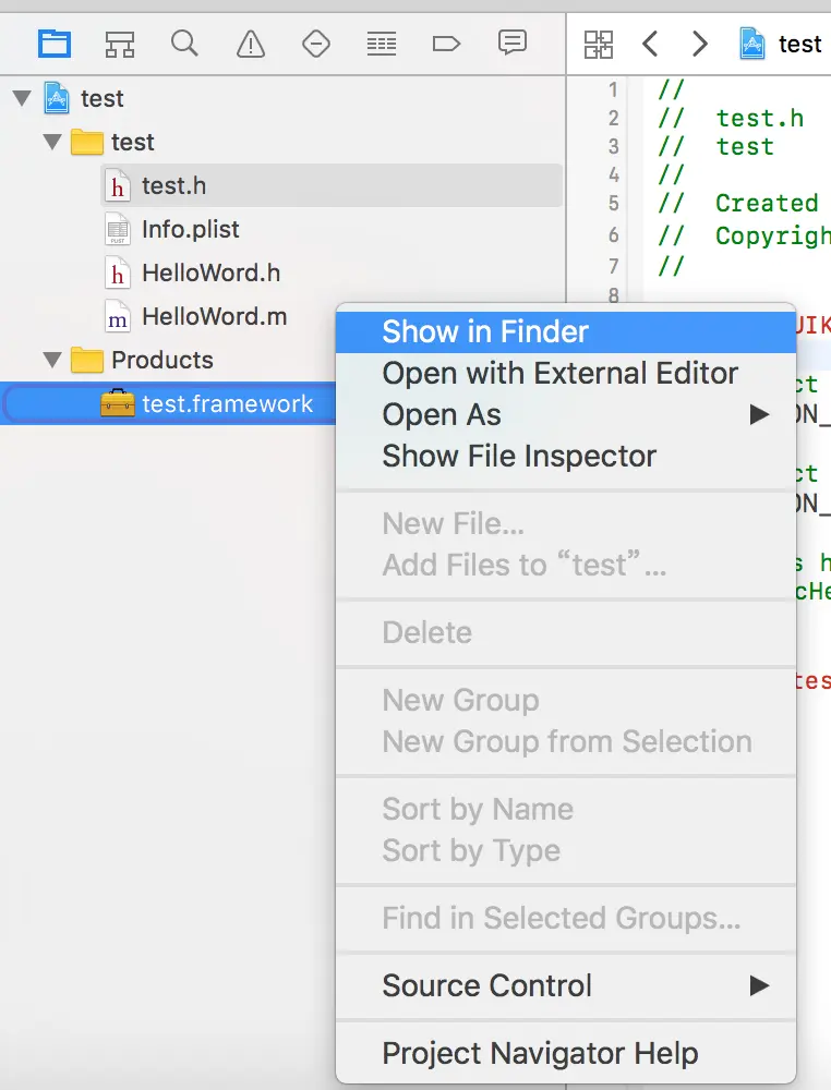 然后右键show in finder