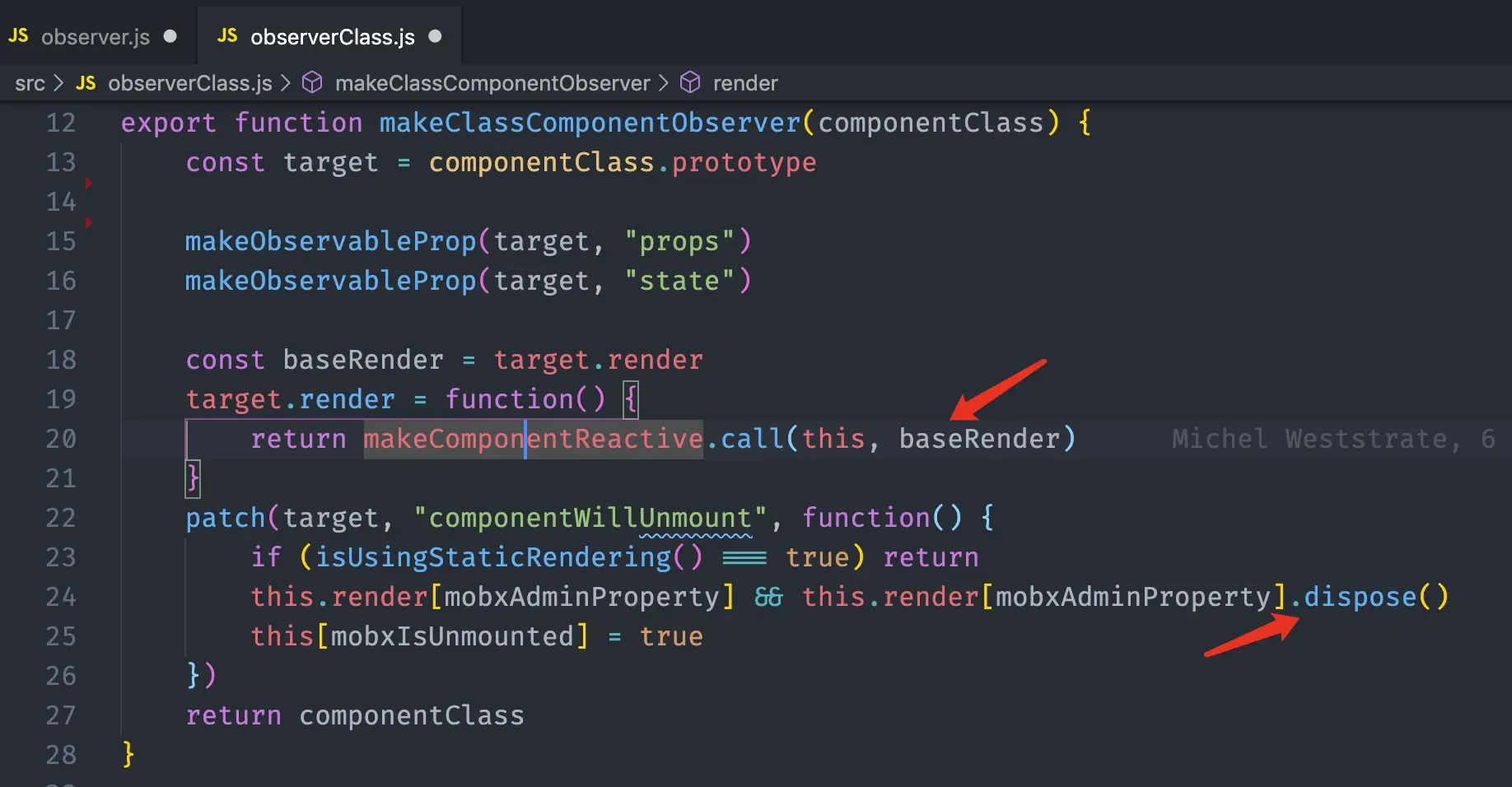 makeClassComponentObserver
