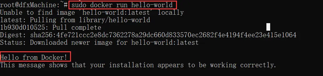 成功运行hello-world