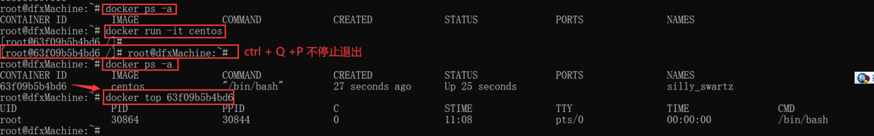 docker top示例