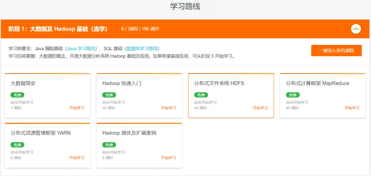 大数据学习路线