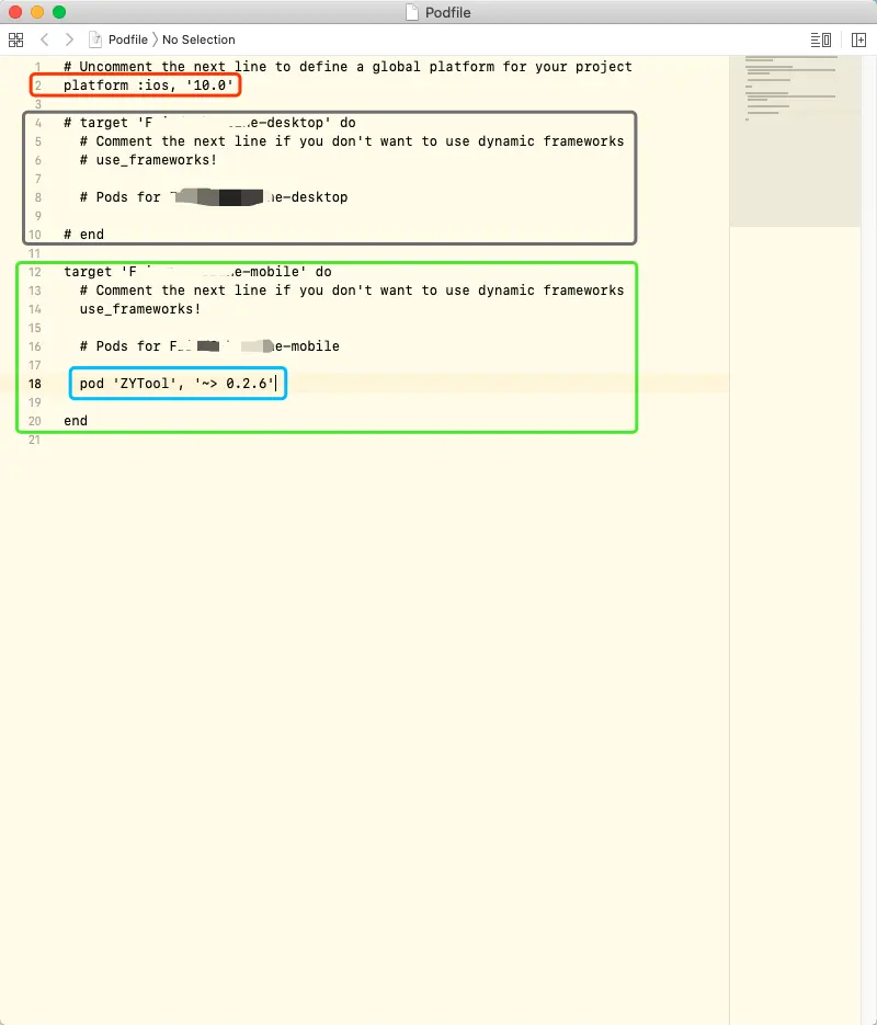 修改后的 Podfile