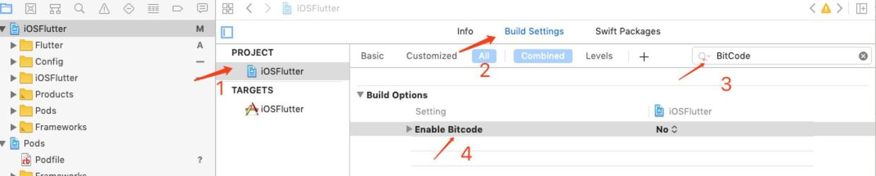 BitCode选项设置为NO