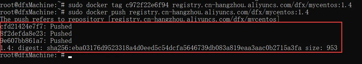 push成功后的日志信息