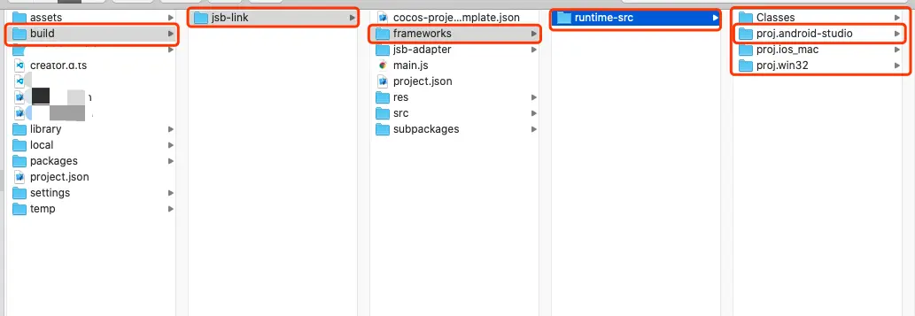 导出的 Android 工程目录