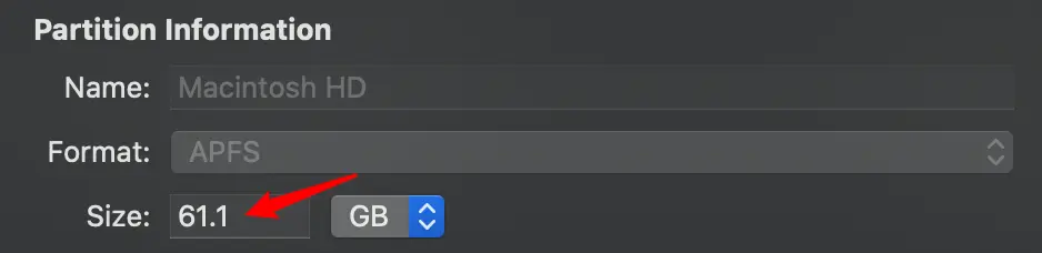 macOS Partition