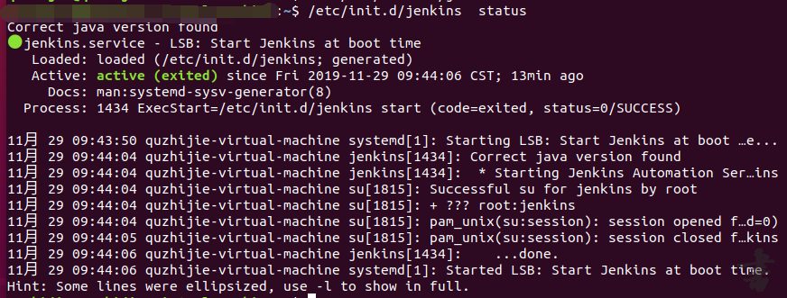 /etc/init.d/jenkins status