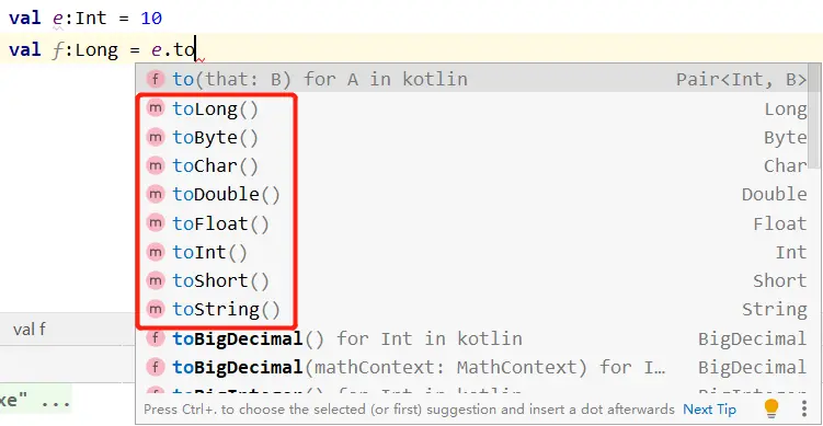 显示类型转换的方法