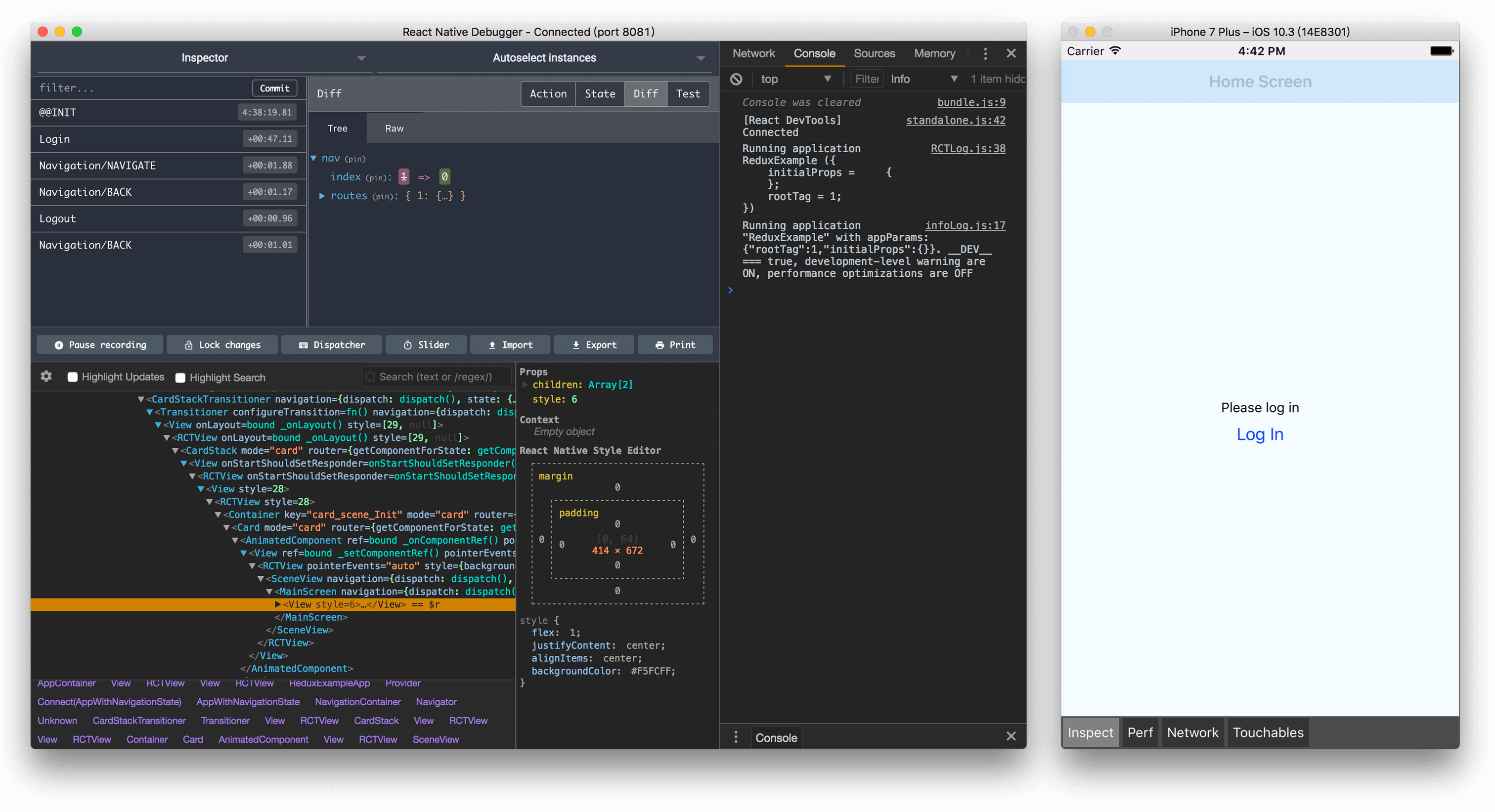 React Native Debugger 界面