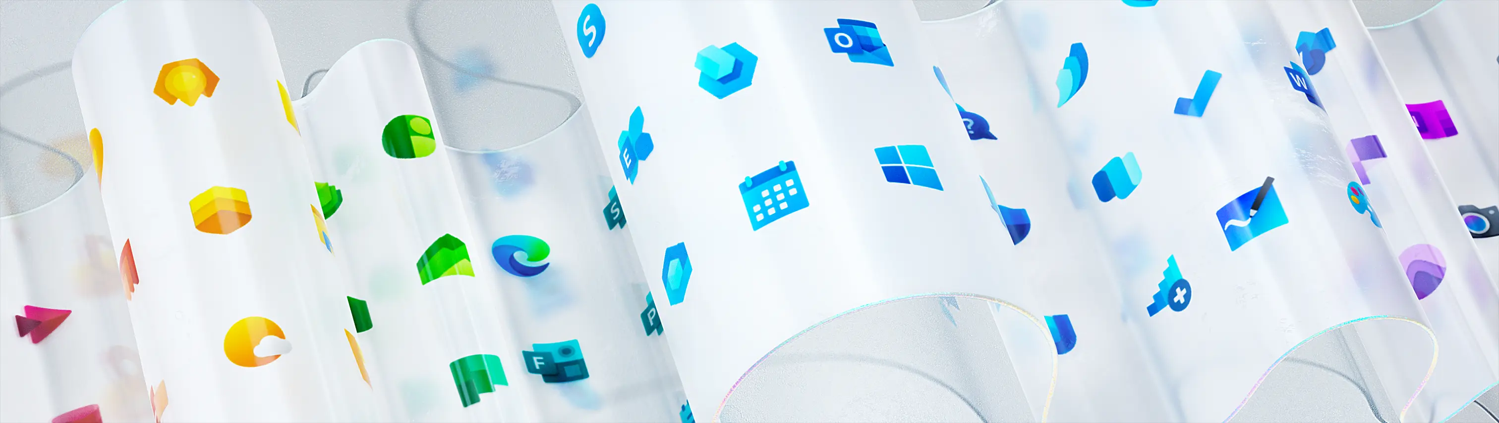 新版 Microsoft 365 图标样品。
