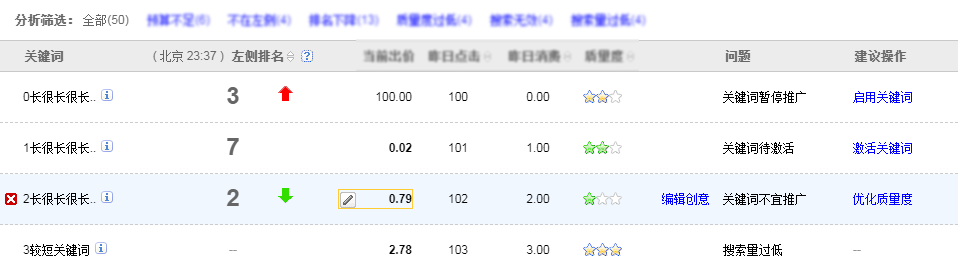 广告投放系统中的表格