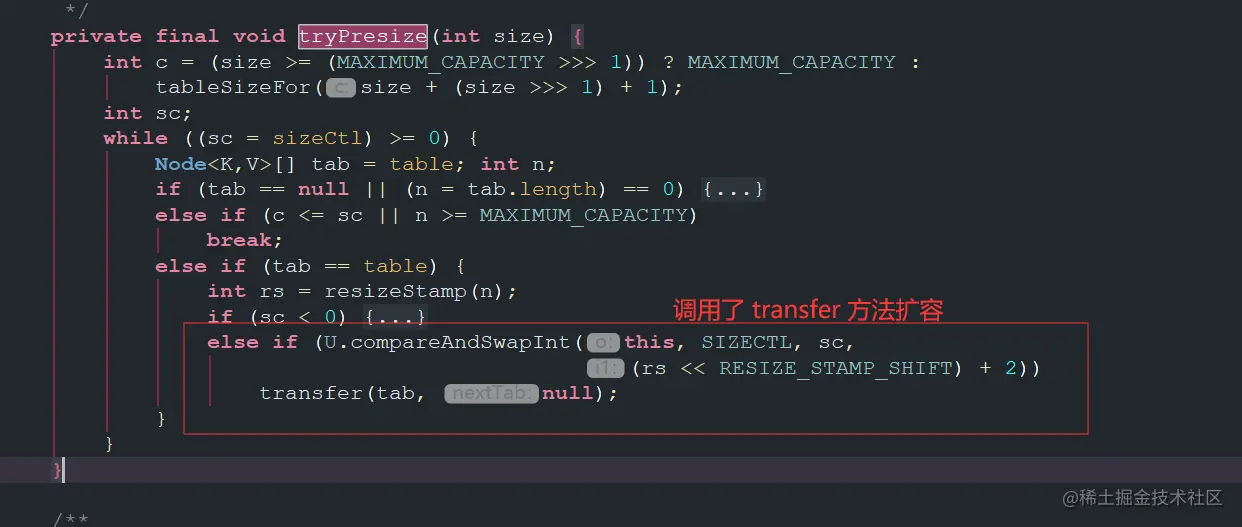 tryPresize 方法源码