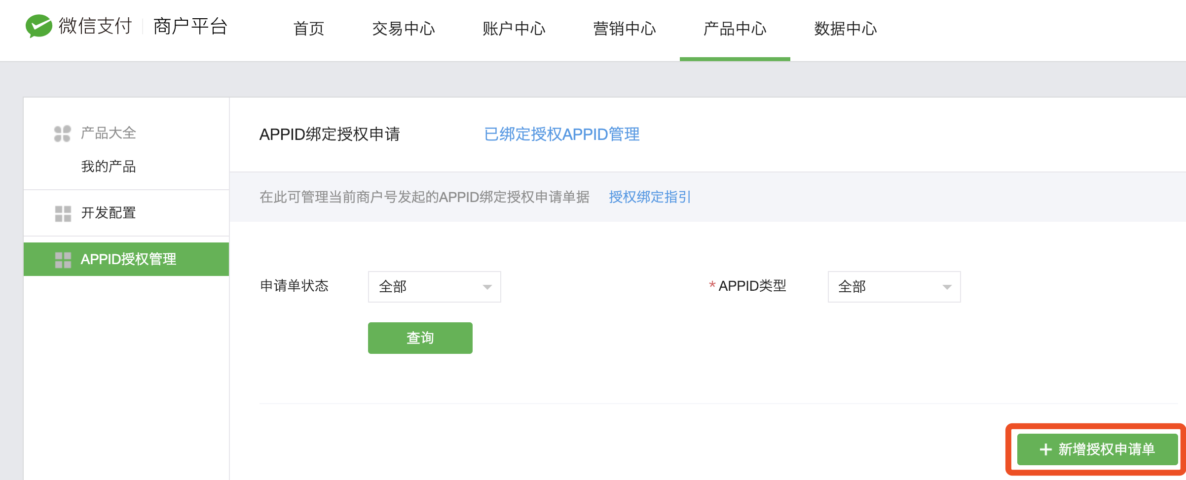 新增授权申请单