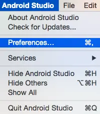 第一步：Android Studio->Preferences