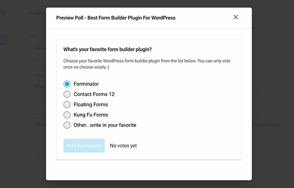 Forminator民意调查