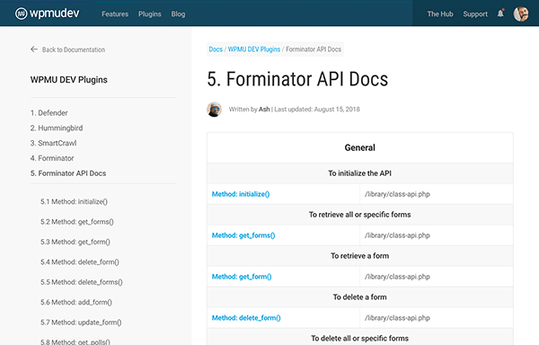 包括forminator文档
