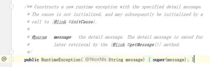 RuntimeException的一个构造方法
