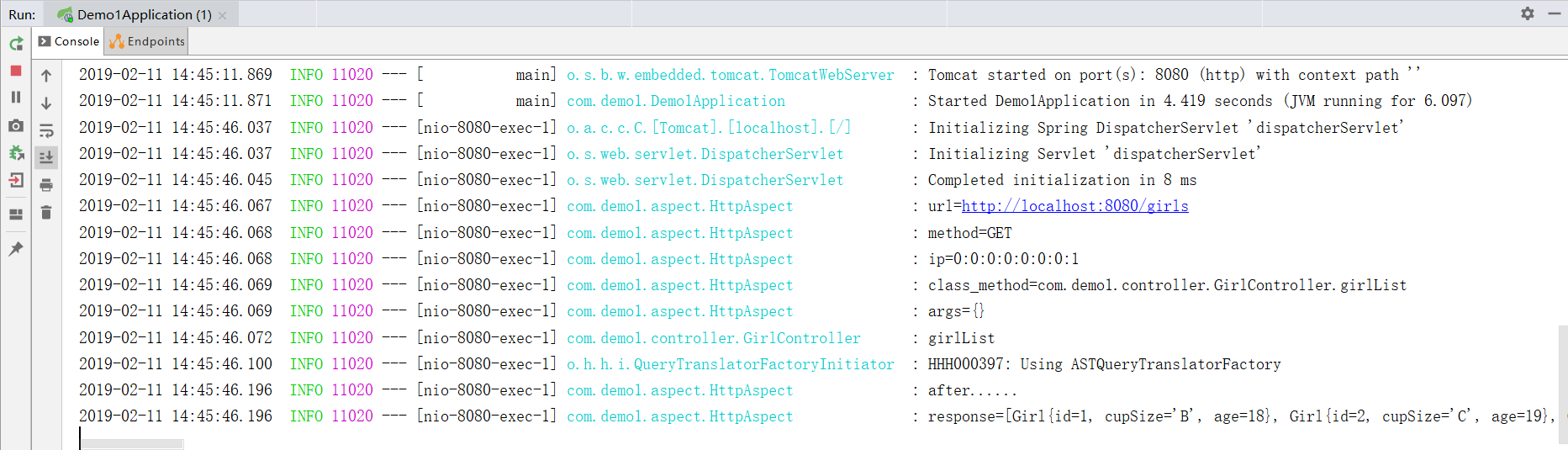 aop处理http请求由logger打印信息