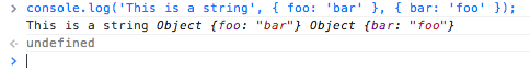 Using console.log() with multiple objects.