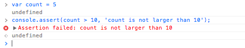 Using console.assert()