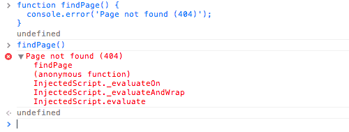 Logging console errors with console.error()
