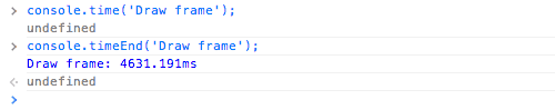 Timing code execution with console.time()