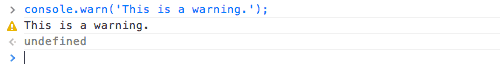 Logging warning messages with console.warn()